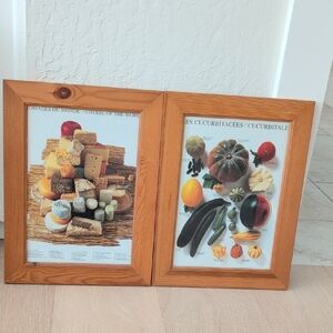 Wooden Framed Cheese and Vegetable Prints